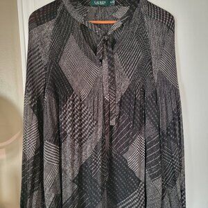Ralph Lauren relax fit blouse with neck-tie in excellent condition